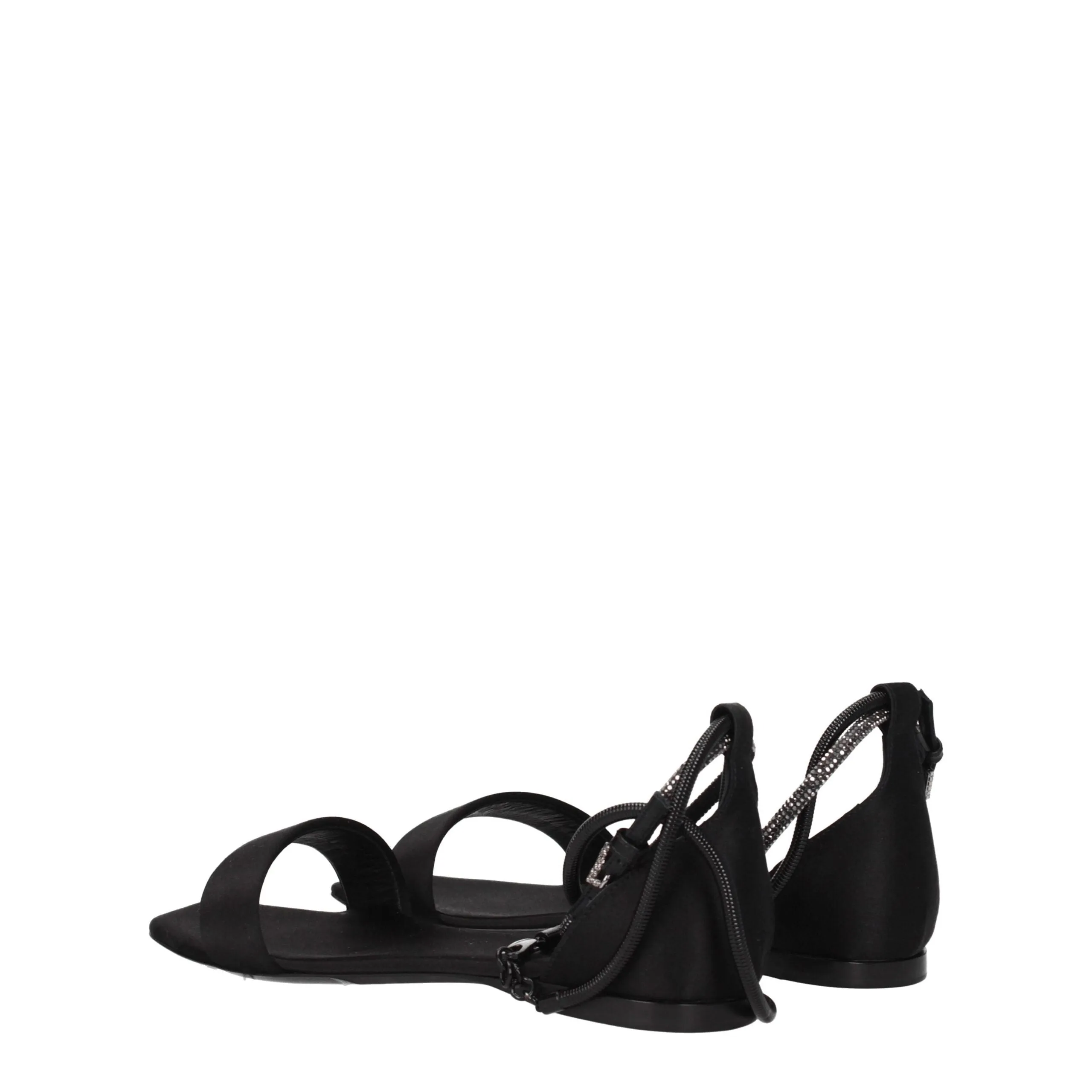 Max Mara Black Satin Flat Sandals sold by Siebentaschen product image thumbnail 4