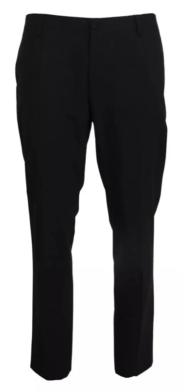 Dolce & Gabbana Gray Wool Stretch Formal Slim Fit Pants sold by Siebentaschen