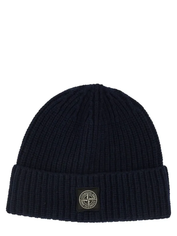 Stone Island WOOL CAP WITH LOGO sold by Siebentaschen