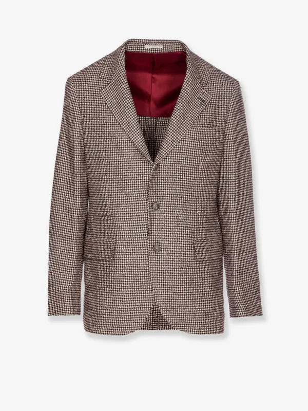 Brunello Cucinelli Single-breasted wool and alpaca blazer sold by Siebentaschen