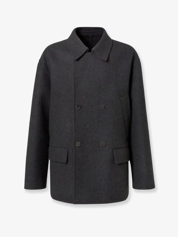 Fendi Double-breasted wool felt peacoat sold by Siebentaschen