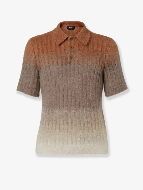 Fendi Dégradé mohair and wool polo shirt sold by Siebentaschen
