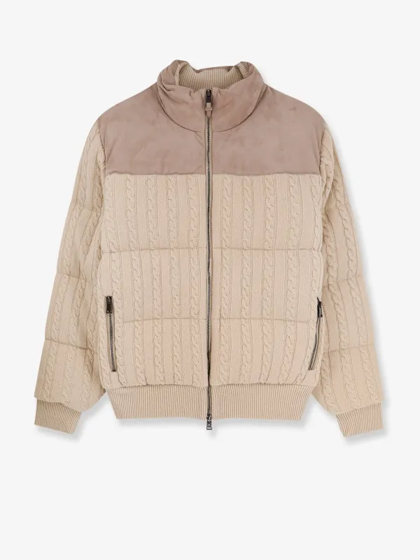 Boss Heat virgin wool and cashmere jacket with suede inserts sold by Siebentaschen