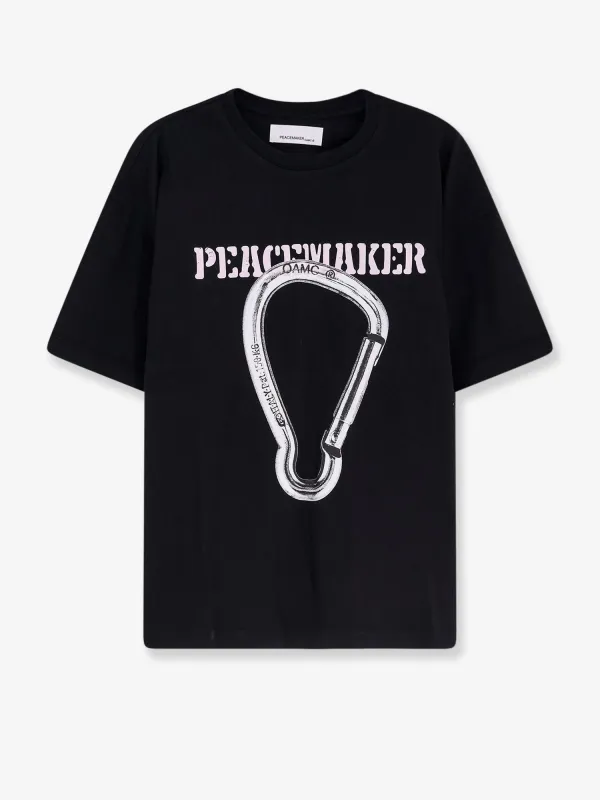 OAMC PEACEMAKER Cotton t-shirt with Carabinier print sold by Siebentaschen