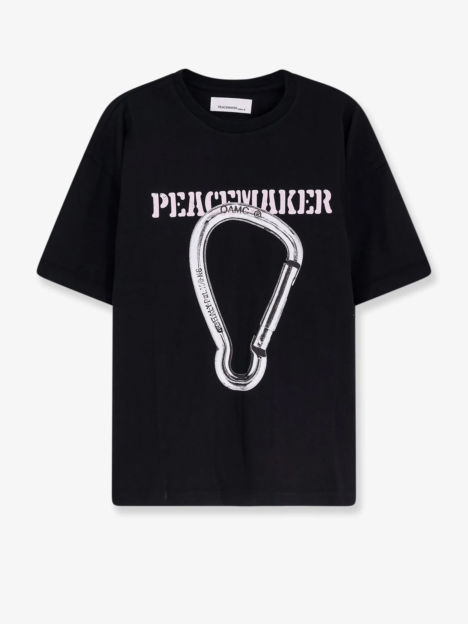 OAMC PEACEMAKER Cotton t-shirt with Carabinier print sold by Siebentaschen