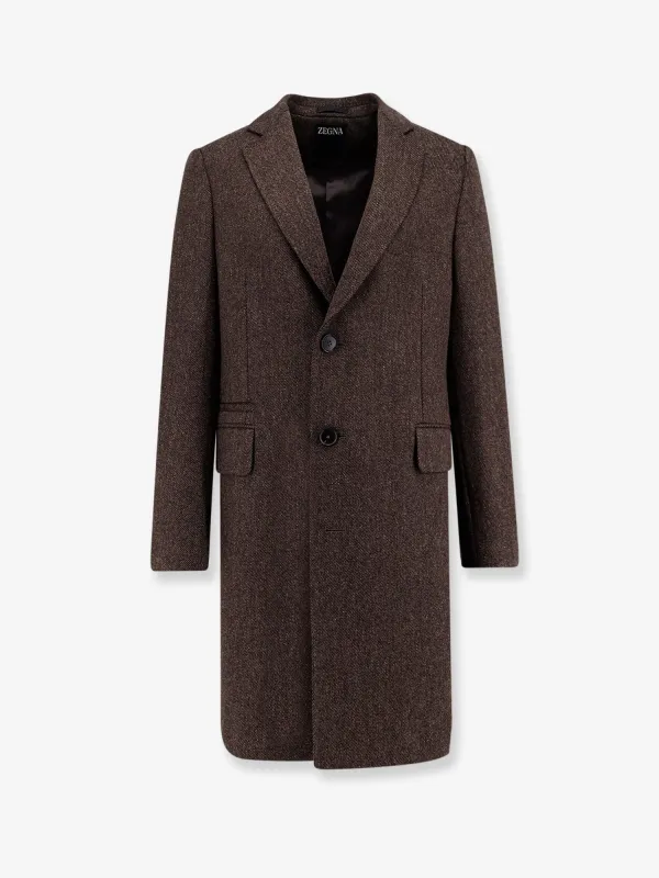 Zegna Single-breasted wool coat sold by Siebentaschen