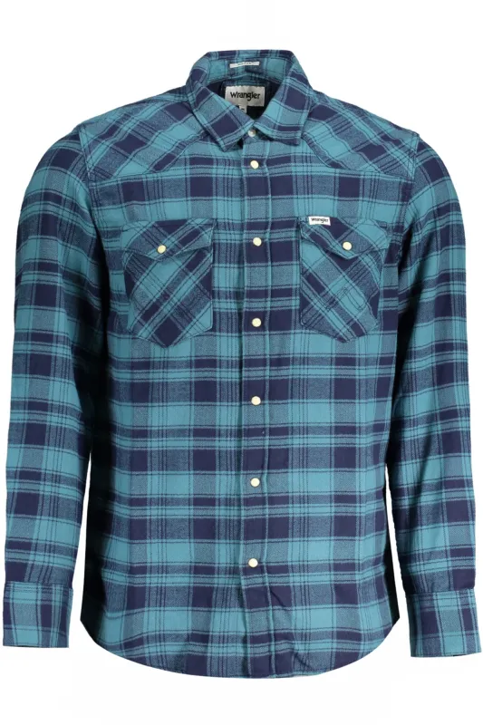 WRANGLER LONG SLEEVE SHIRT MEN BLUE made by Wrangler