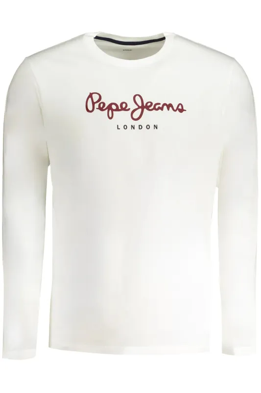 PEPE JEANS MEN S LONG-SLEEVED T-SHIRT WHITE sold by Siebentaschen