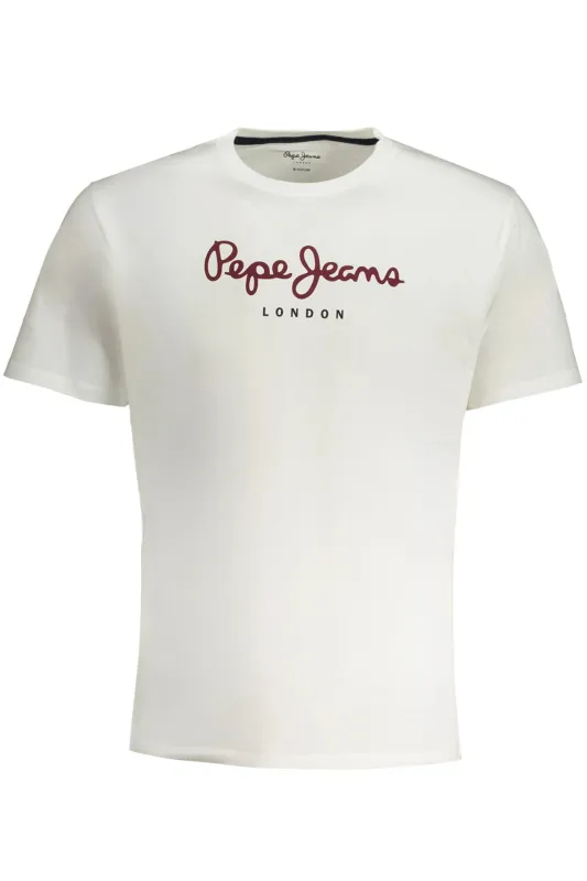 PEPE JEANS MEN S SHORT SLEEVED T-SHIRT WHITE sold by Siebentaschen