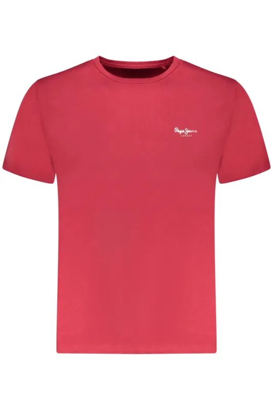 PEPE JEANS MEN S SHORT-SLEEVED T-SHIRT, RED sold by Siebentaschen