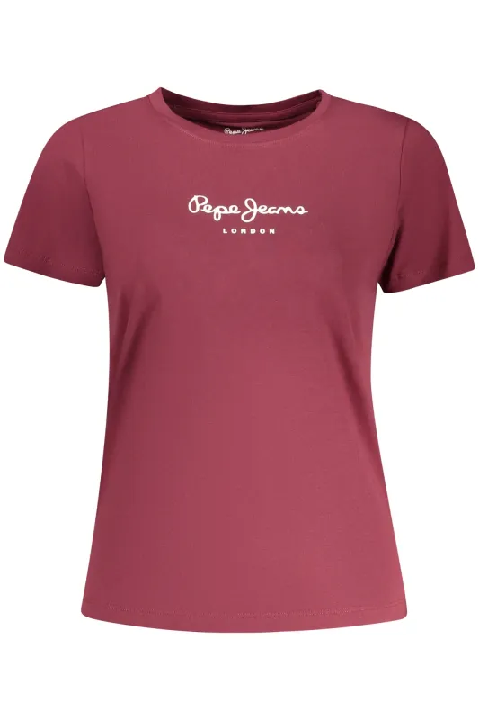 PEPE JEANS WOMEN S SHORT-SLEEVED T-SHIRT, RED sold by Siebentaschen
