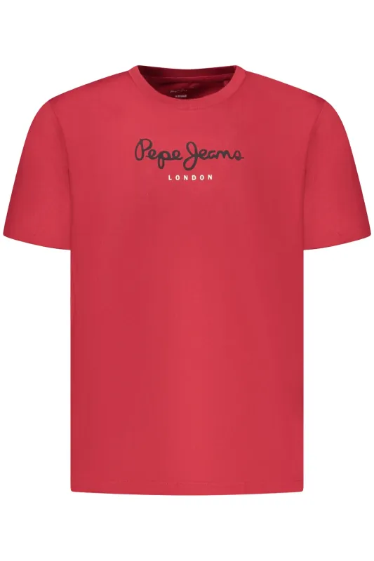 PEPE JEANS MEN S SHORT-SLEEVED T-SHIRT, RED sold by Siebentaschen