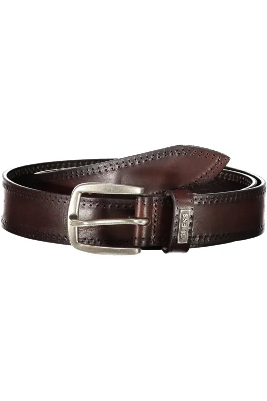 GUESS JEANS LEATHER BELT MEN BROWN sold by Siebentaschen