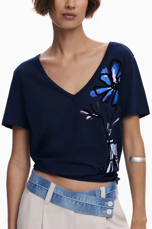 DESIGUAL WOMEN S SHORT-SLEEVE T-SHIRT BLUE made by Desigual