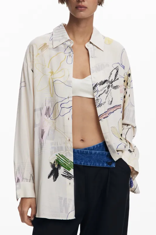 DESIGUAL WOMEN S LONG-SLEEVED SHIRT WHITE sold by Siebentaschen