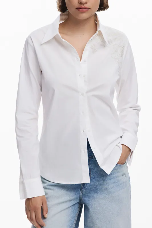 DESIGUAL WOMEN S LONG-SLEEVED SHIRT WHITE sold by Siebentaschen