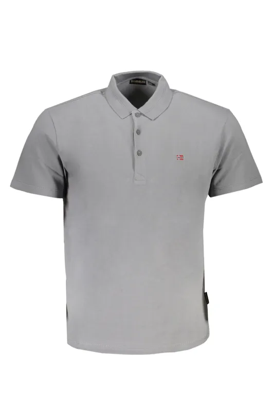 NAPAPIJRI MEN S GRAY SHORT SLEEVED POLO SHIRT sold by Siebentaschen