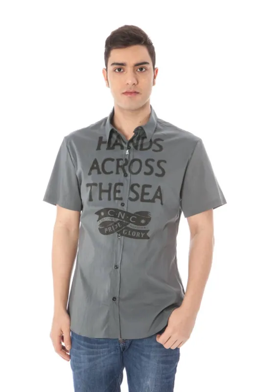 COSTUME NATIONAL SHORT SLEEVE SHIRT FOR MAN GRAY sold by Siebentaschen