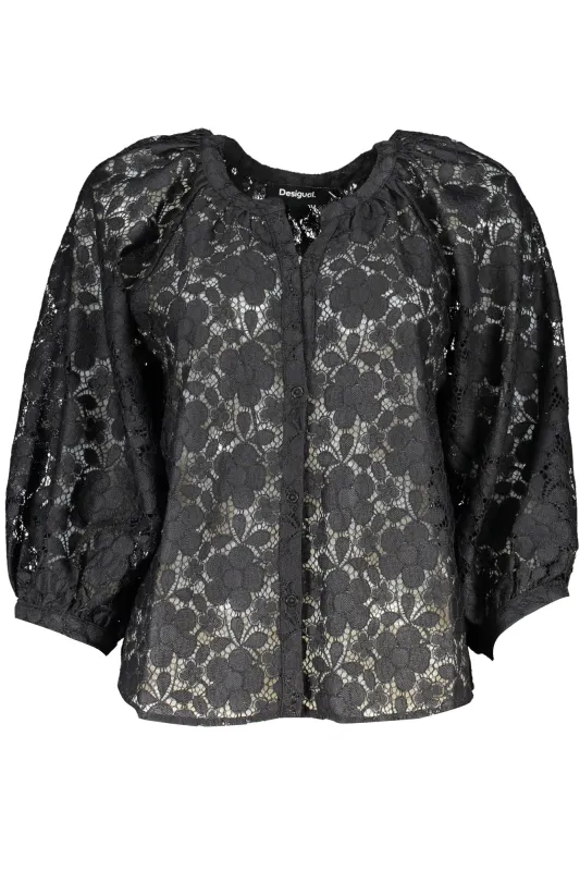 DESIGUAL WOMEN S LONG SLEEVE SHIRT BLACK sold by Siebentaschen