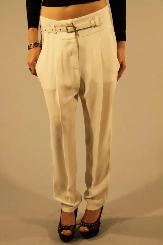 PATRIZIA PEPE WHITE WOMAN TROUSERS sold by Siebentaschen