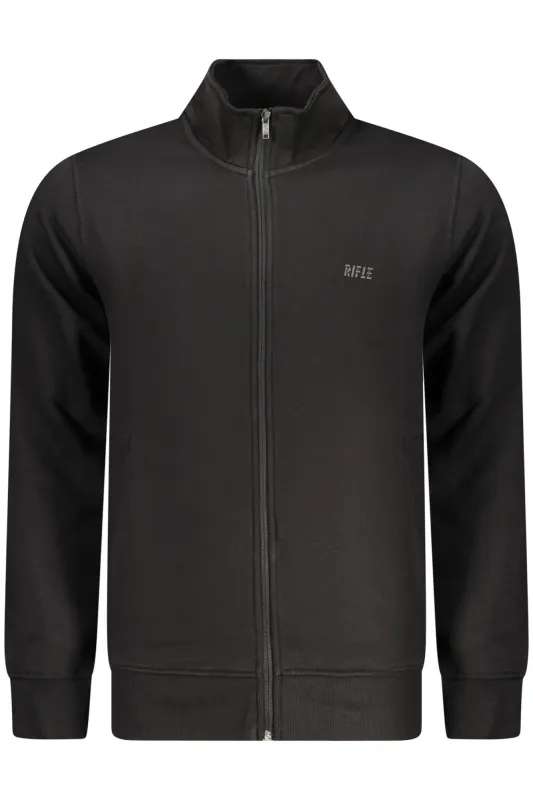 RIFLE MEN S BLACK ZIP-UP SWEATSHIRT sold by Siebentaschen