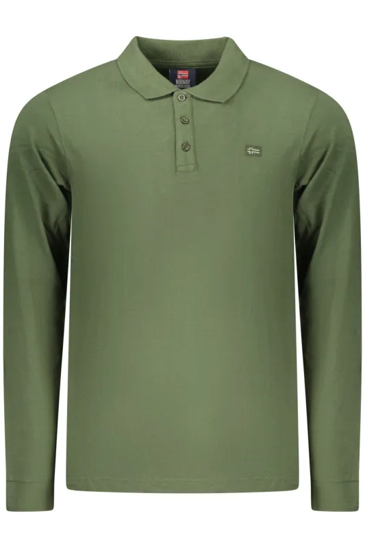 NORWAY 1963 MEN S LONG-SLEEVED POLO SHIRT, GREEN sold by Siebentaschen
