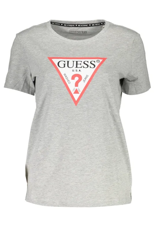 GUESS JEANS SHORT SLEEVE T-SHIRT WOMEN GREY made by Guess
