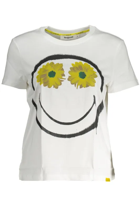 DESIGUAL SHORT SLEEVE T-SHIRT WOMEN WHITE sold by Siebentaschen
