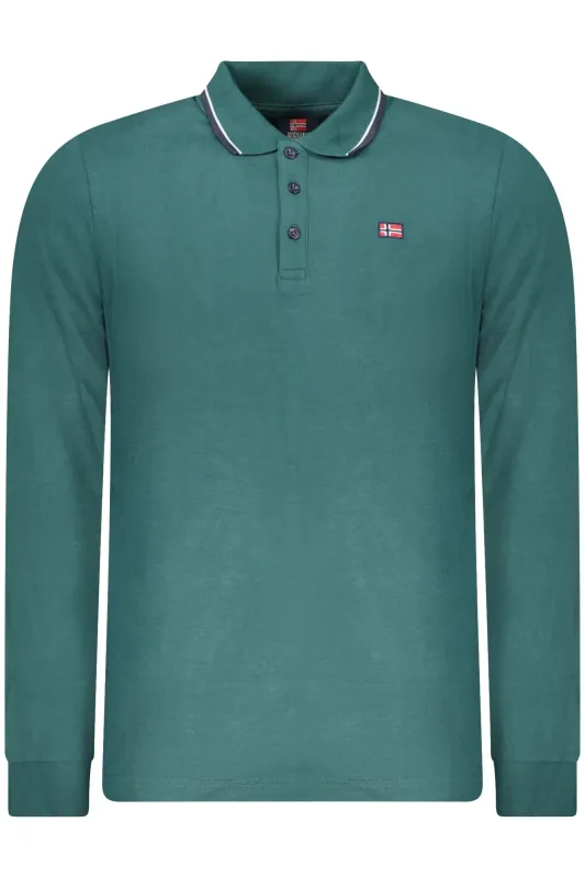 NORWAY 1963 MEN S LONG-SLEEVED POLO SHIRT, GREEN sold by Siebentaschen