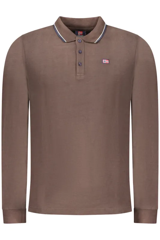 NORWAY 1963 MEN S LONG-SLEEVE POLO SHIRT, BROWN sold by Siebentaschen