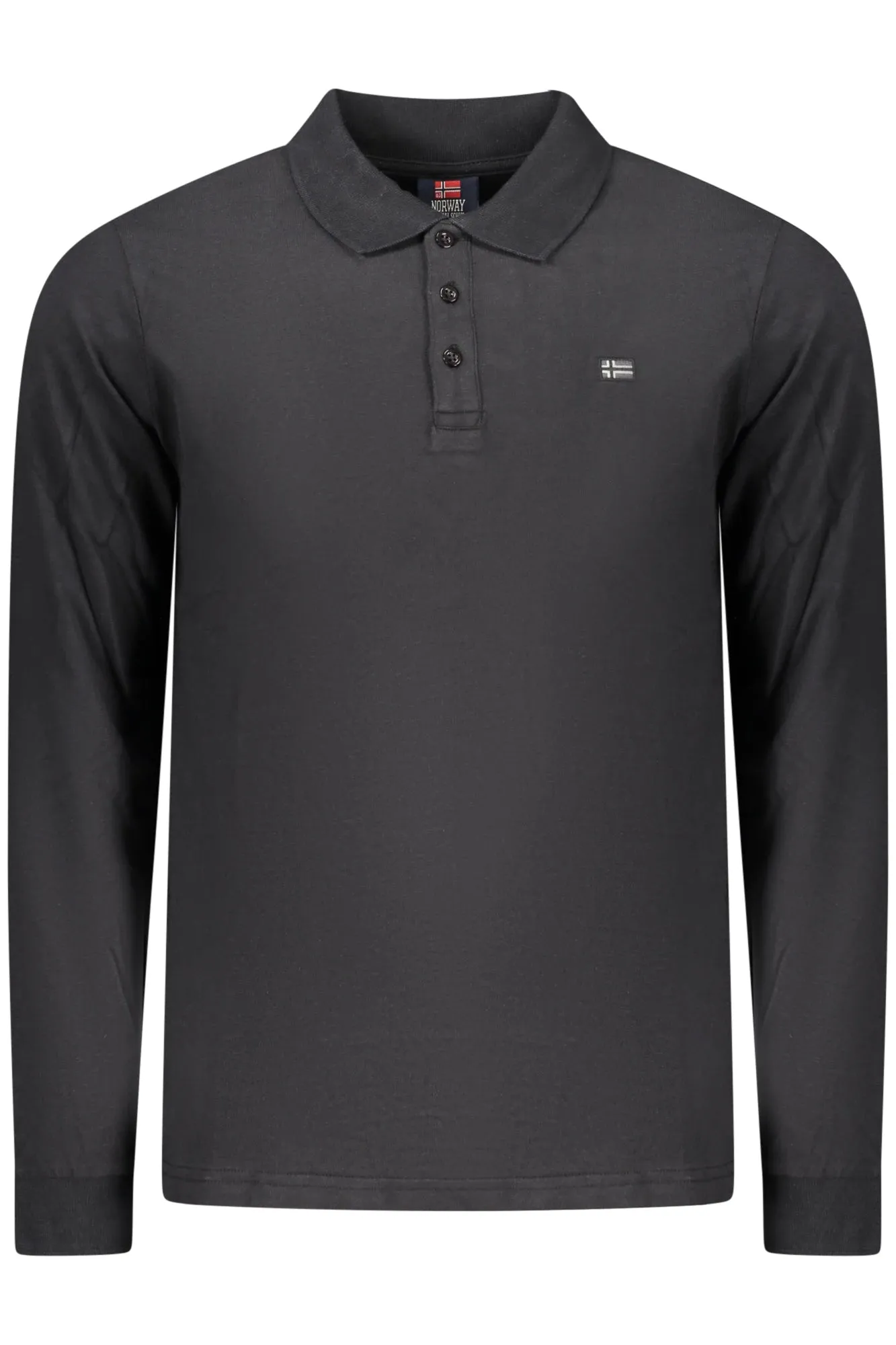 NORWAY 1963 MEN S LONG-SLEEVED POLO SHIRT, BLACK sold by Siebentaschen