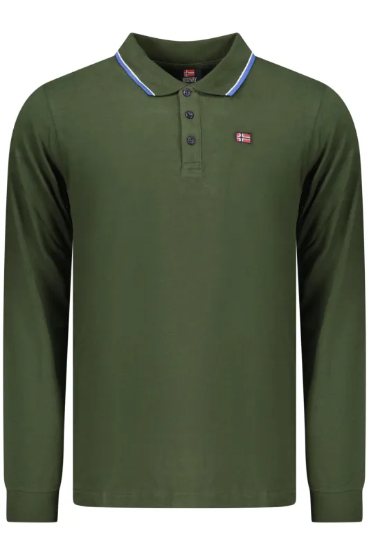 NORWAY 1963 MEN S LONG-SLEEVED POLO SHIRT, GREEN sold by Siebentaschen