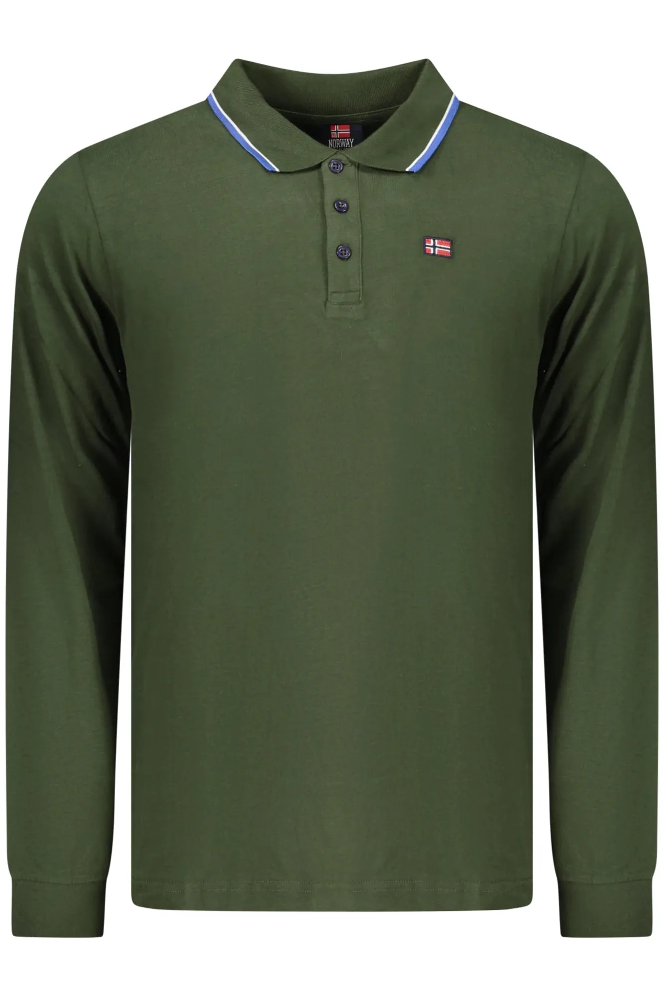 NORWAY 1963 MEN S LONG-SLEEVED POLO SHIRT, GREEN sold by Siebentaschen