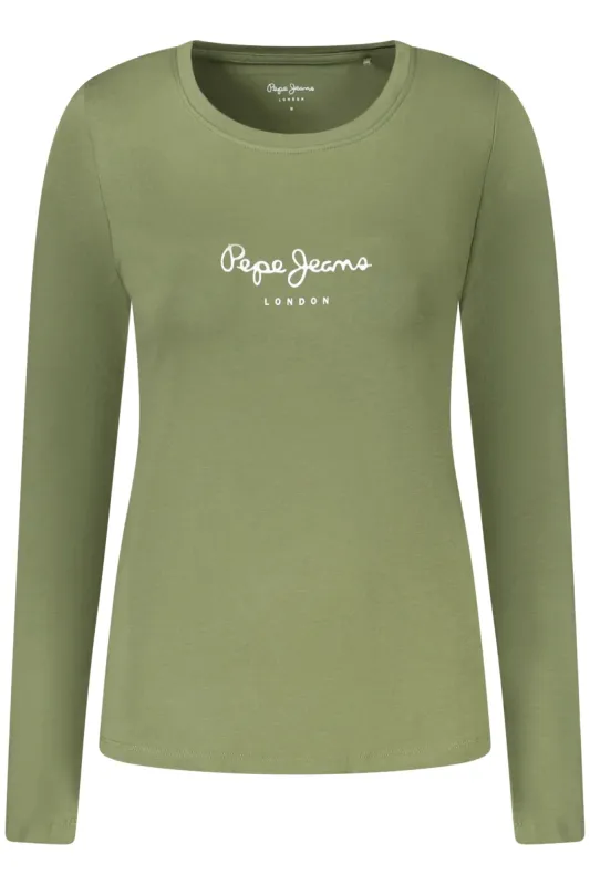 PEPE JEANS WOMEN S LONG-SLEEVED T-SHIRT, GREEN sold by Siebentaschen