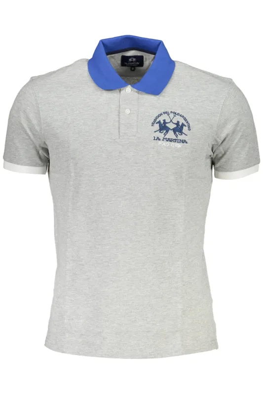 LA MARTINA MEN S SHORT SLEEVE POLO GREY made by Siebentaschen
