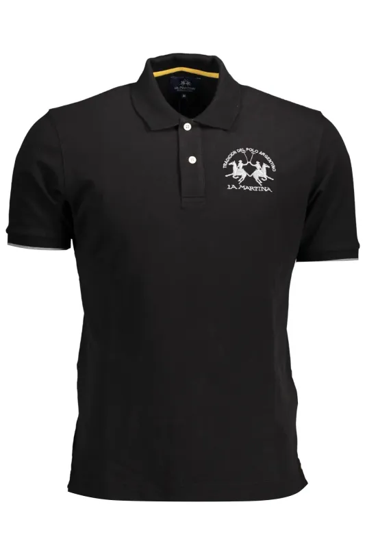 LA MARTINA MEN S BLACK SHORT SLEEVED POLO SHIRT sold by Siebentaschen