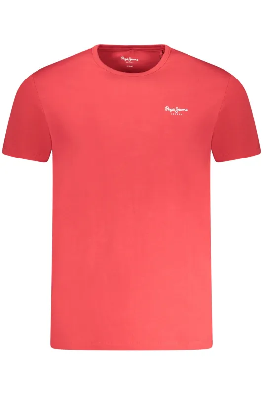 PEPE JEANS MEN S SHORT SLEEVE T-SHIRT RED sold by Siebentaschen