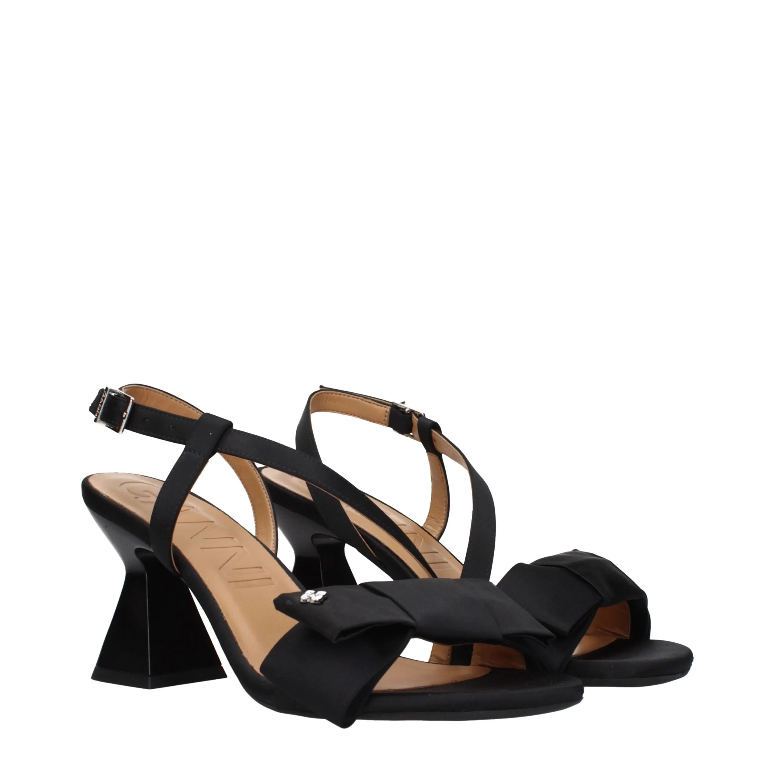 Ganni Black Fabric Platform Sandals sold by Siebentaschen product image thumbnail 2