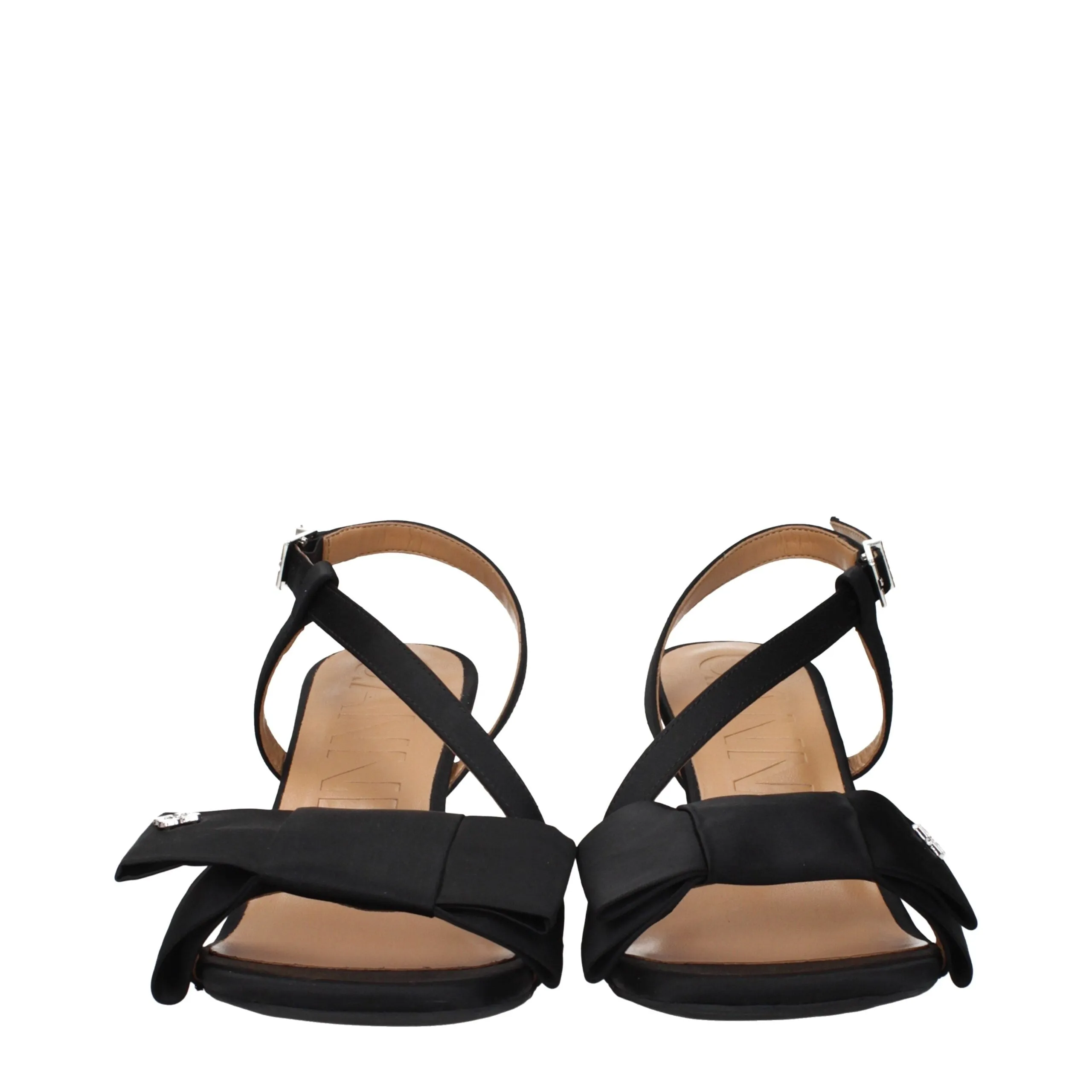 Ganni Black Fabric Platform Sandals sold by Siebentaschen product image thumbnail 3