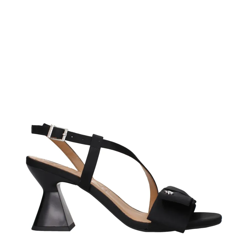 Ganni Black Fabric Platform Sandals sold by Siebentaschen