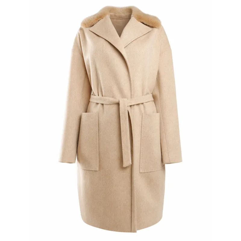 Loro Piana Fabric Coats Beige Woman sold by Siebentaschen