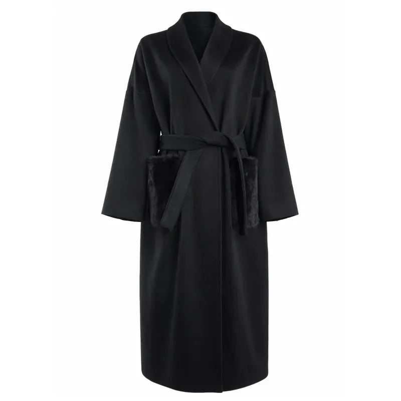 Loro Piana Fabric Coats Black Woman sold by Siebentaschen