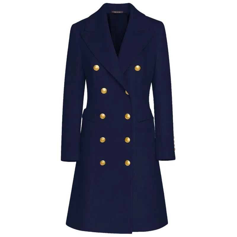 Loro Piana Fabric Coats Blue Woman sold by Siebentaschen