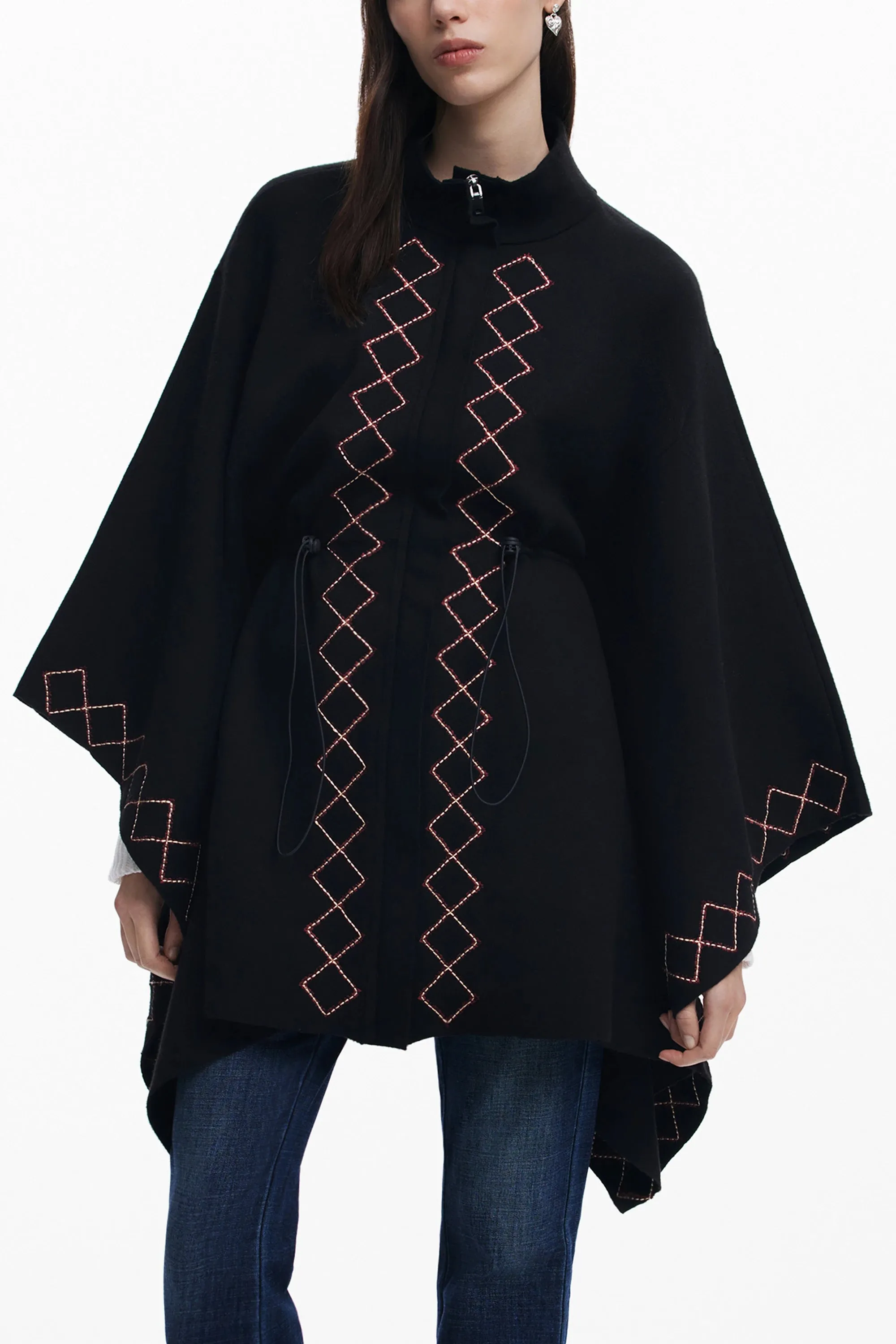 DESIGUAL WOMEN S BLACK PONCHO sold by Siebentaschen