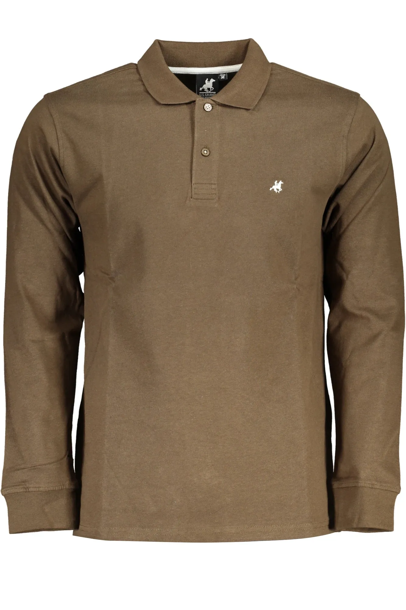 US GRAND MEN S LONG-SLEEVE POLO SHIRT BROWN sold by Siebentaschen