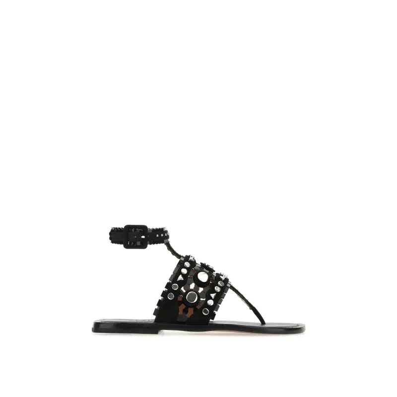 ALAÏA Rivet Flat Sandals sold by Siebentaschen