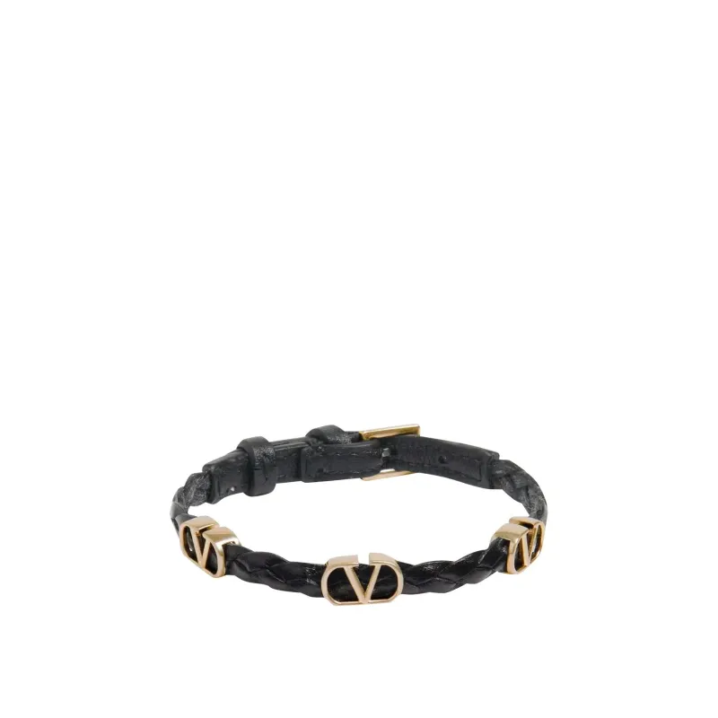 Valentino Garavani Vlogo Signature Leather Bracelet sold by Siebentaschen
