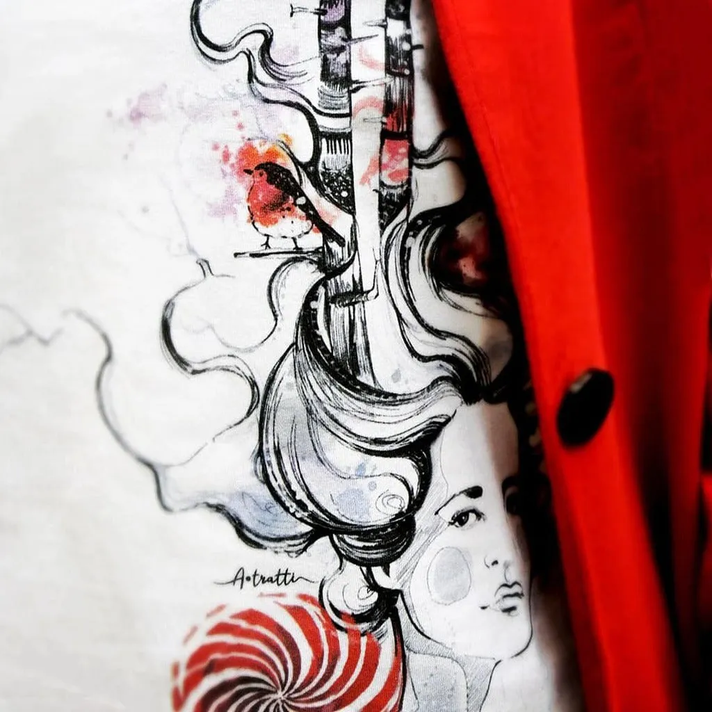 a.tratti - T-shirt & Top - tee-white-spirale sold by Siebentaschen product image thumbnail 2