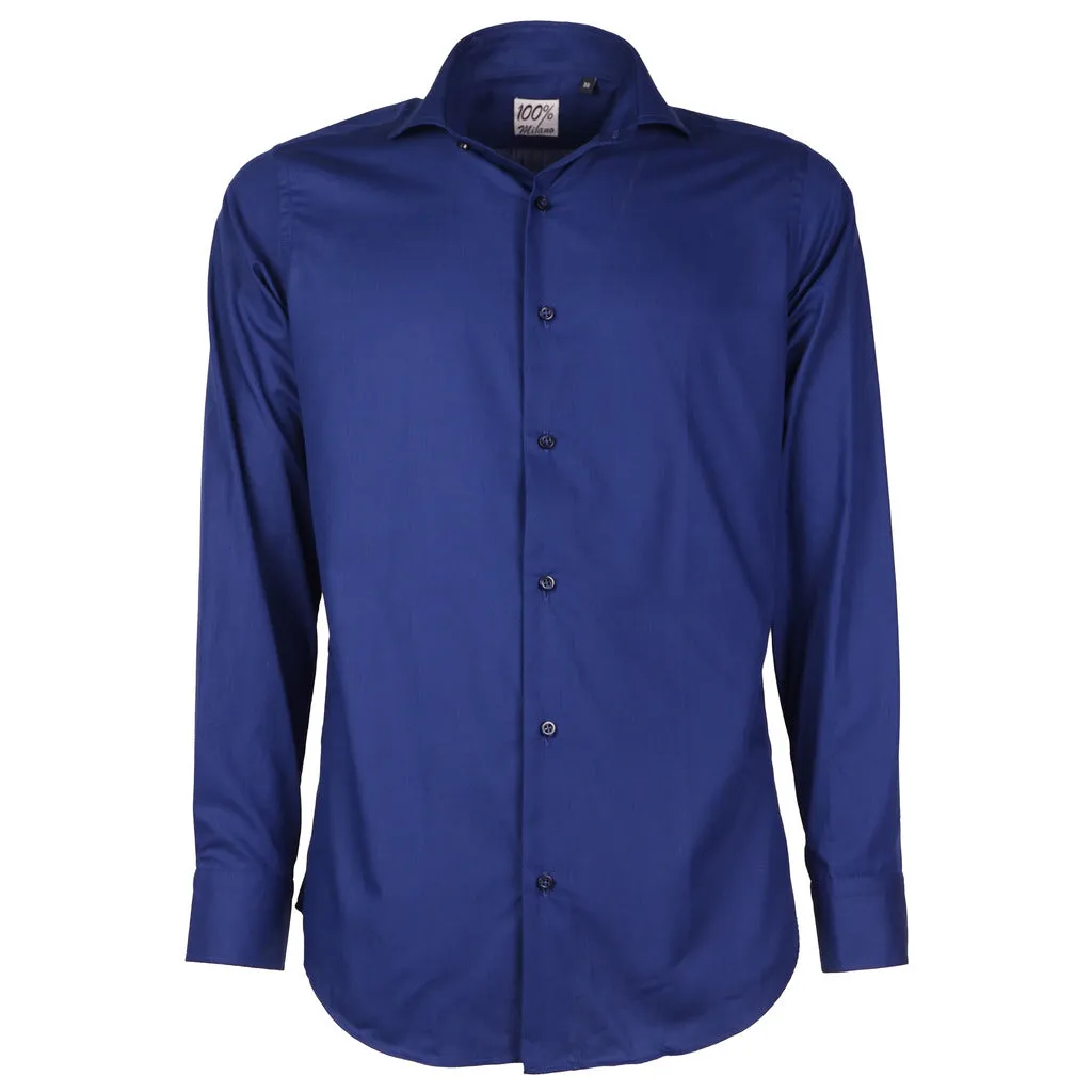 100% milano - Shirts - aras-plain2200-040blu sold by Siebentaschen