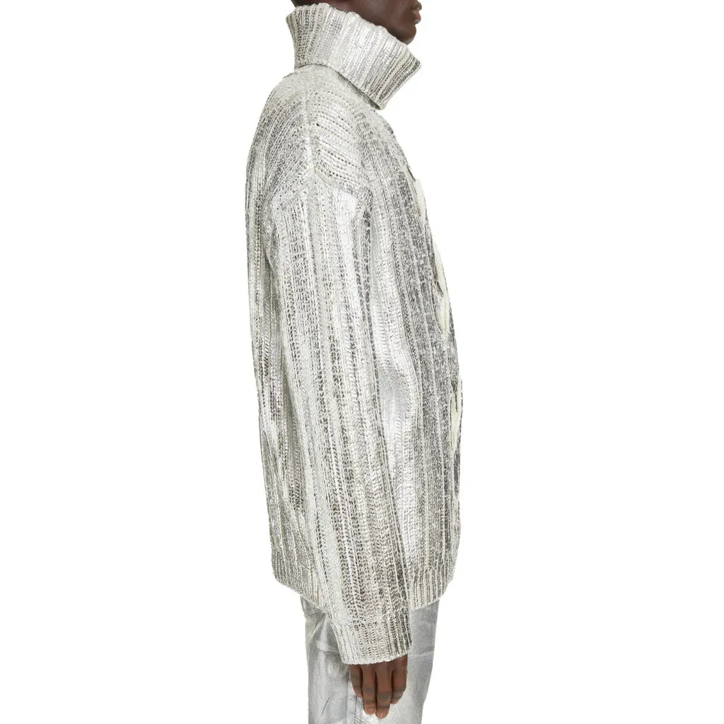Balmain virgin wool and lyocell turtleneck sweater, silver sold by Siebentaschen product image thumbnail 4
